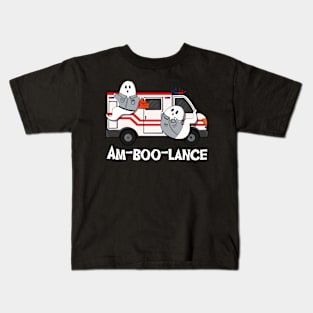 Amboolance EMT Paramedic Halloween Boo Boo Crew Ghost Kids T-Shirt